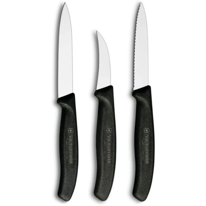 Victorinox Paring Knife Set 3 Piece Nylon Black 1 Victorinox Paring Knife Set 3 Piece Nylon Black