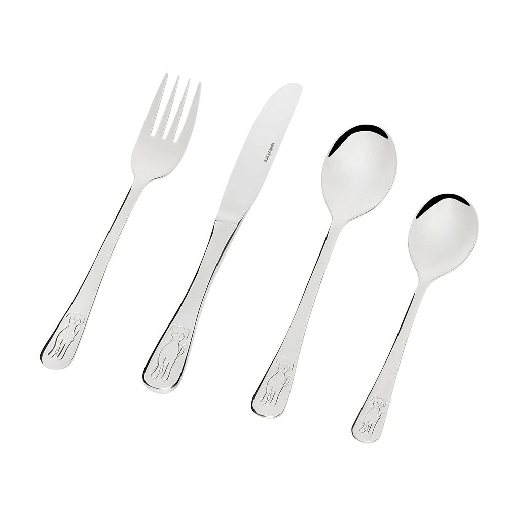 4 Piece Puppy Children Cutlery Set 18/10 1 4 Piece Puppy Children Cutlery Set 18/10