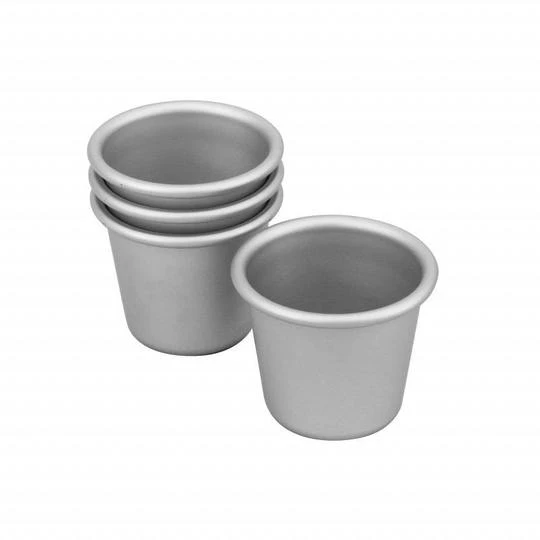 Silver Anodised Set Of 4 Dariole Pan 1 Silver Anodised Set Of 4 Dariole Pan