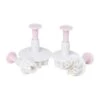 Fondant Flower Cutter & Pusher Set Of 4 - White/Pink