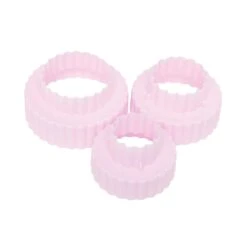Dual Side Round Cookie Cutters Set Of 3 - Pink