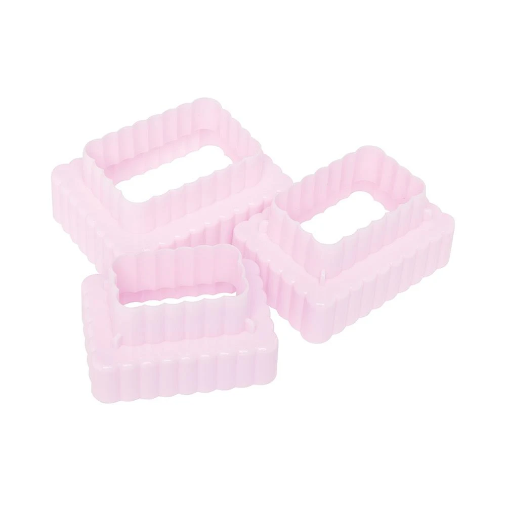 Dual Side Rectangle Cookie Cutters Set Of 3 - Pink 1 Dual Side Rectangle Cookie Cutters Set Of 3 - Pink