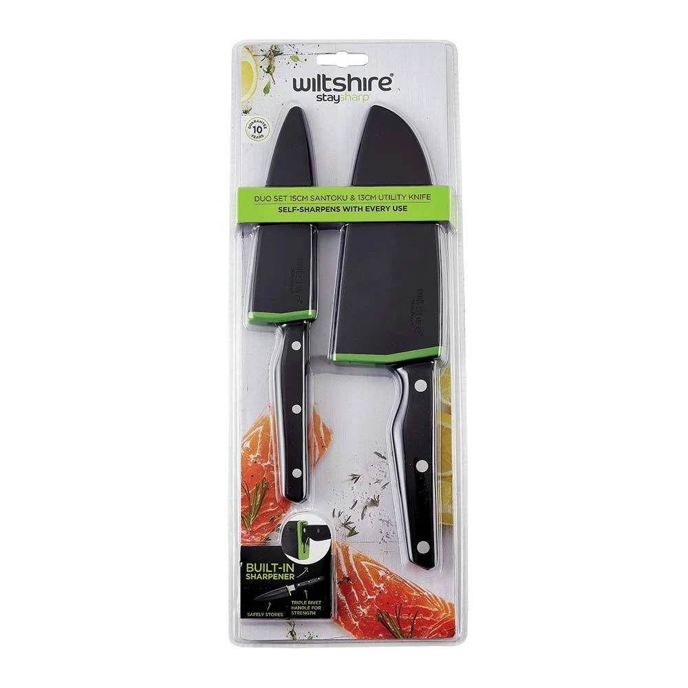 Staysharp Triple Rivet Duo Set Santoku & Utility Knife 2 Piece 2 Staysharp Triple Rivet Duo Set Santoku & Utility Knife 2 Piece - Image 2