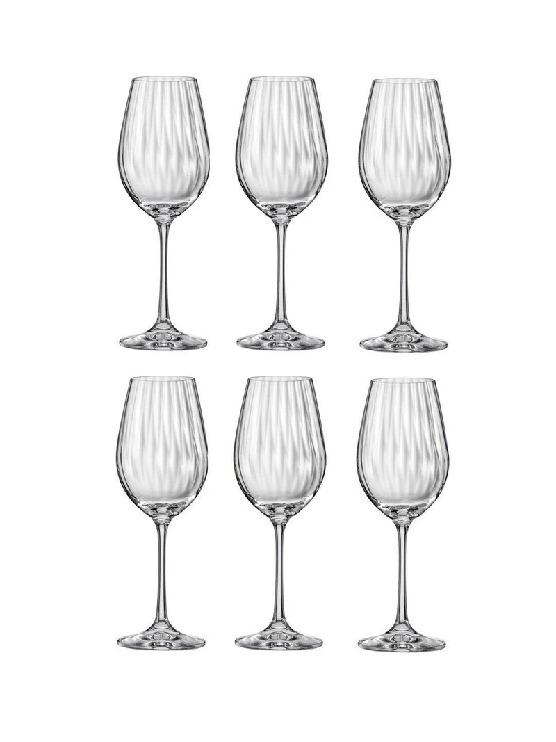 Crystal Set Of 6 Waterfall Wine Glass 1 Crystal Set Of 6 Waterfall Wine Glass