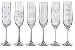 Crystal Elements Flute Glasses Set Of 6 190ml