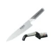 Global Cook's Knife 20cm & 2 Stage Sharpener Set G-291/SB