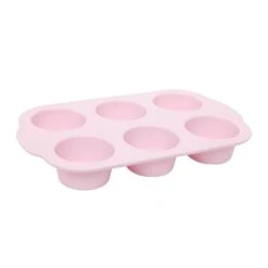 Silicone Muffin Pan 6 Cup Pink