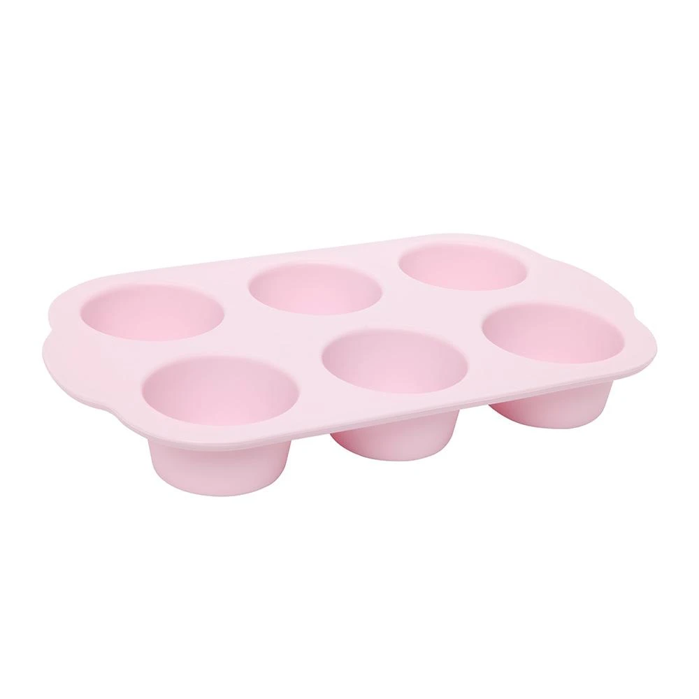 Silicone Muffin Pan 6 Cup Pink 1 Silicone Muffin Pan 6 Cup Pink
