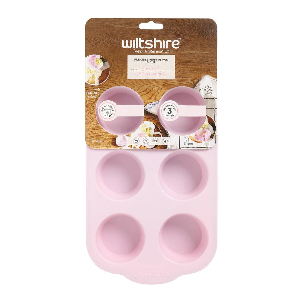 Silicone Muffin Pan 6 Cup Pink 3 Silicone Muffin Pan 6 Cup Pink - Image 3