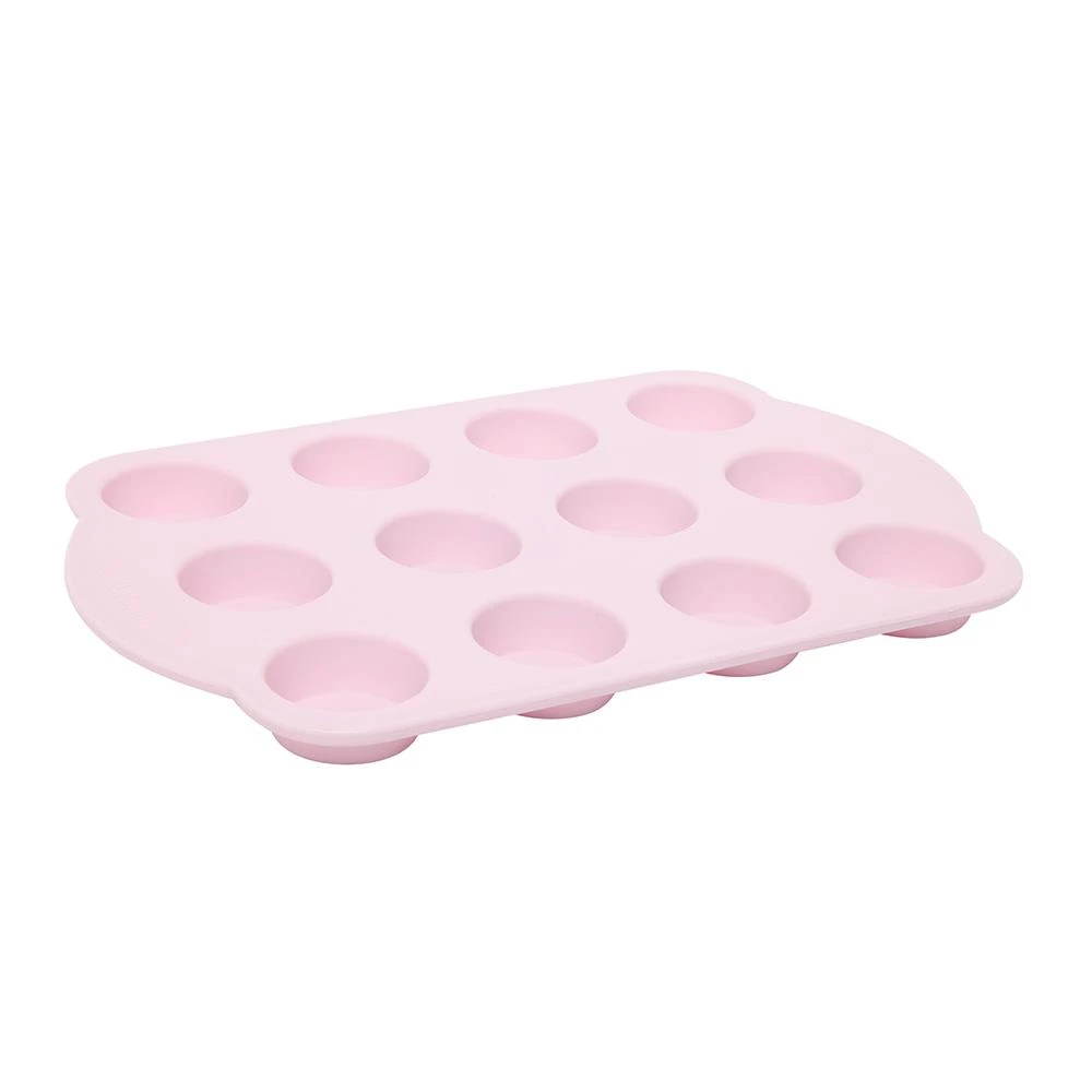 Silicone Mini Muffin Pan 12 Cup Pink 1 Silicone Mini Muffin Pan 12 Cup Pink