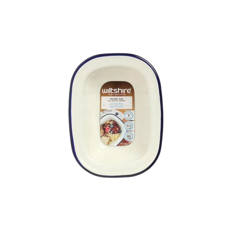 Enamel Oblong Pie Dish - Blue 2 Enamel Oblong Pie Dish - Blue - Image 2