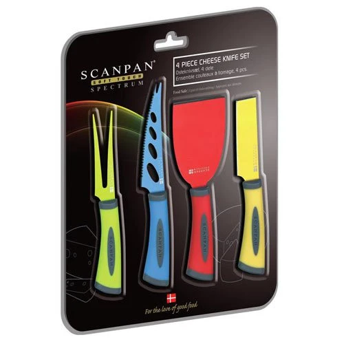 Scanpan Spectrum 4pc Cheese Knife Set Coloured/Grey 1 Scanpan Spectrum 4pc Cheese Knife Set Coloured/Grey