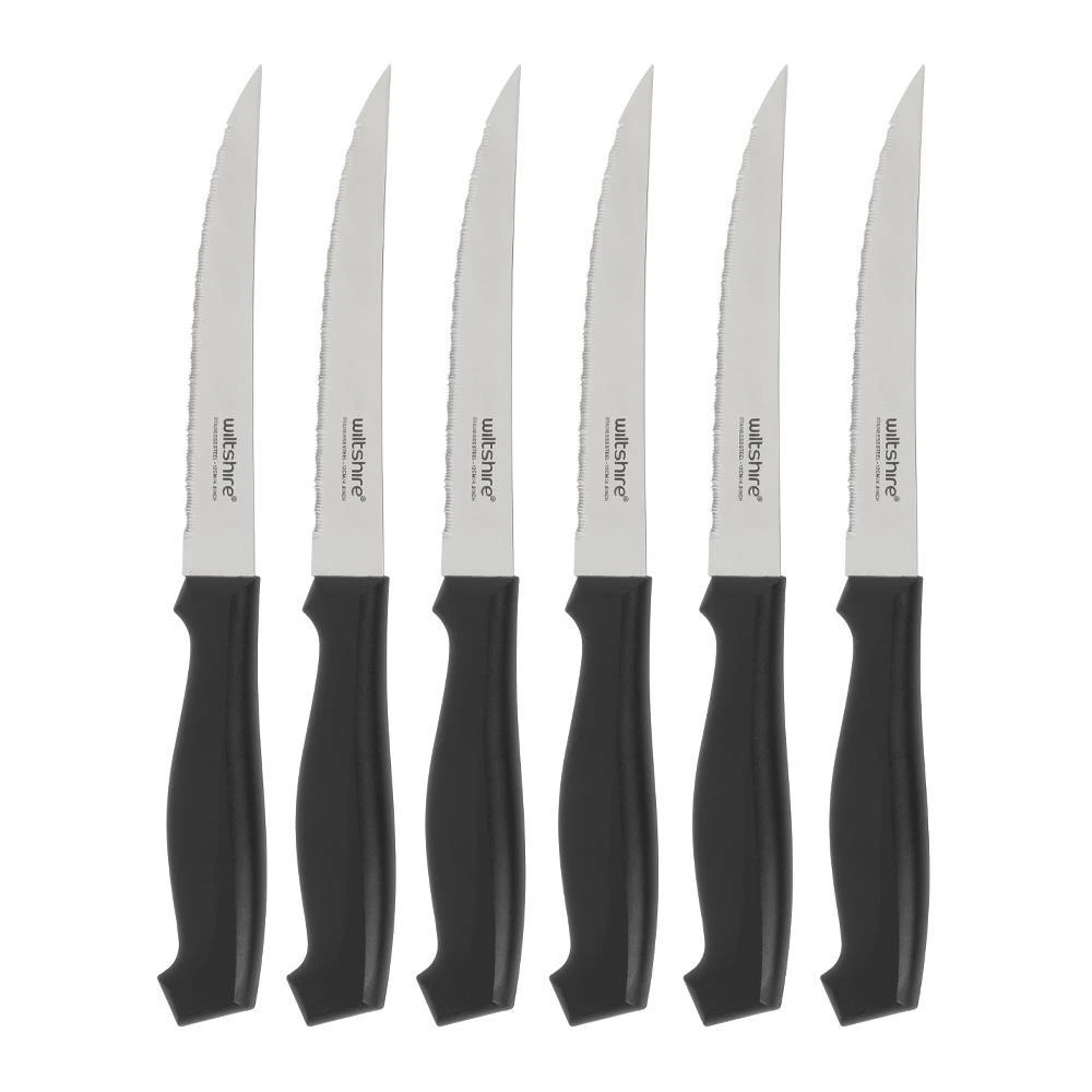 Laser Steak Knife 6 Piece Black 2 Laser Steak Knife 6 Piece Black - Image 2