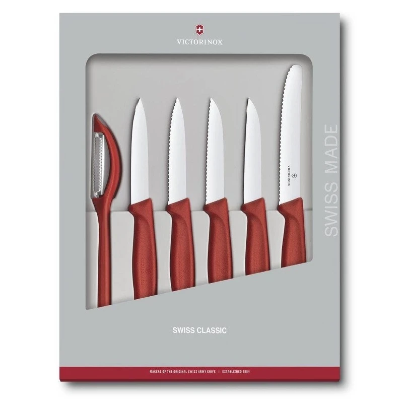 Victorinox Paring Knife Set 6 Piece Nylon Red 1 Victorinox Paring Knife Set 6 Piece Nylon Red