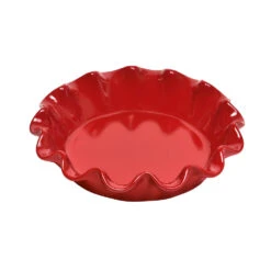 Emile Henry Ruffled Heart Ceramic Cake Dish Clay 6 Emile Henry Ruffled Heart Ceramic Cake Dish Clay -Victorinox shop ruffled pie dish rouge 695348